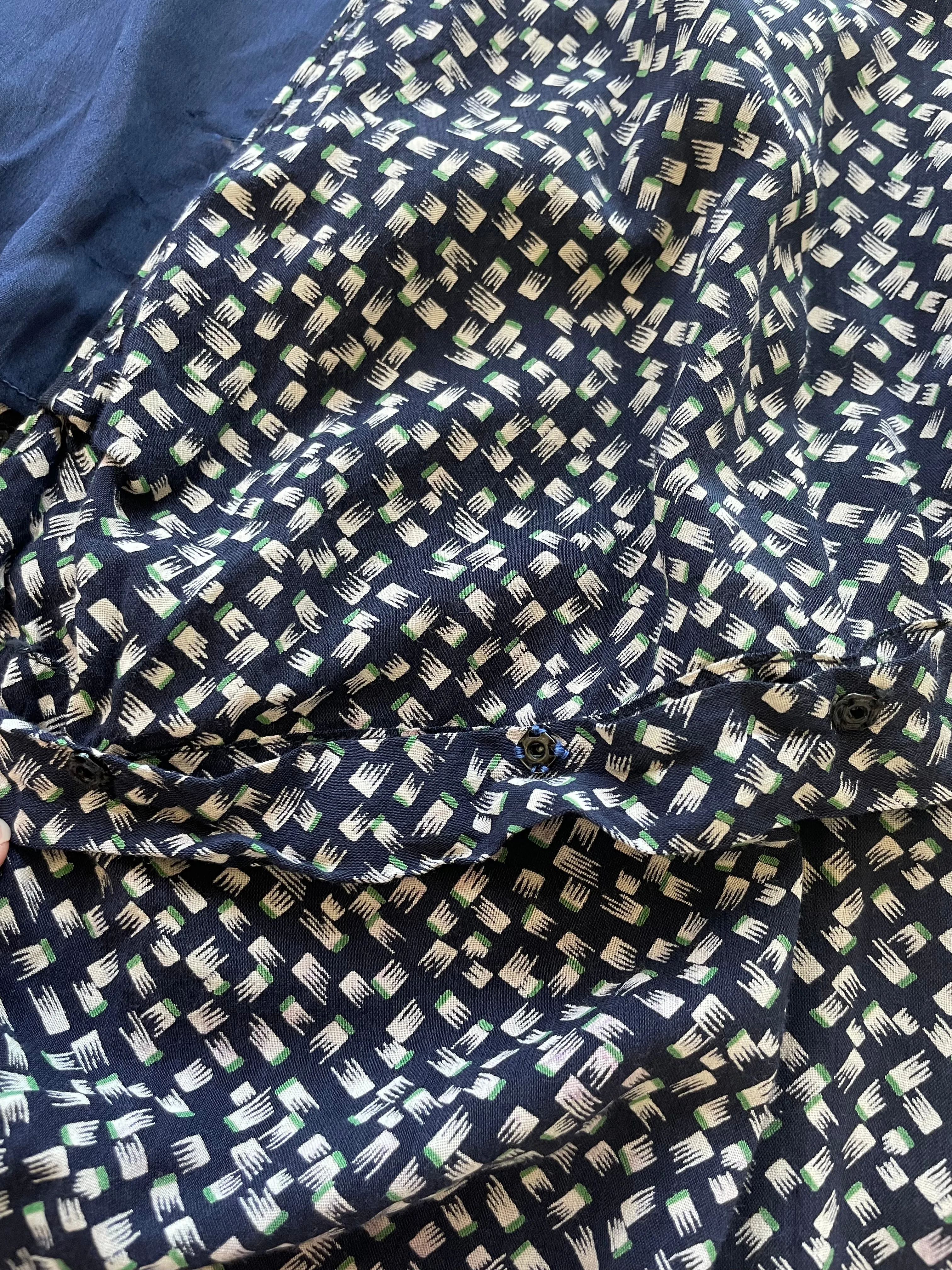 1930 Deco Printed Rayon Wrap Dress