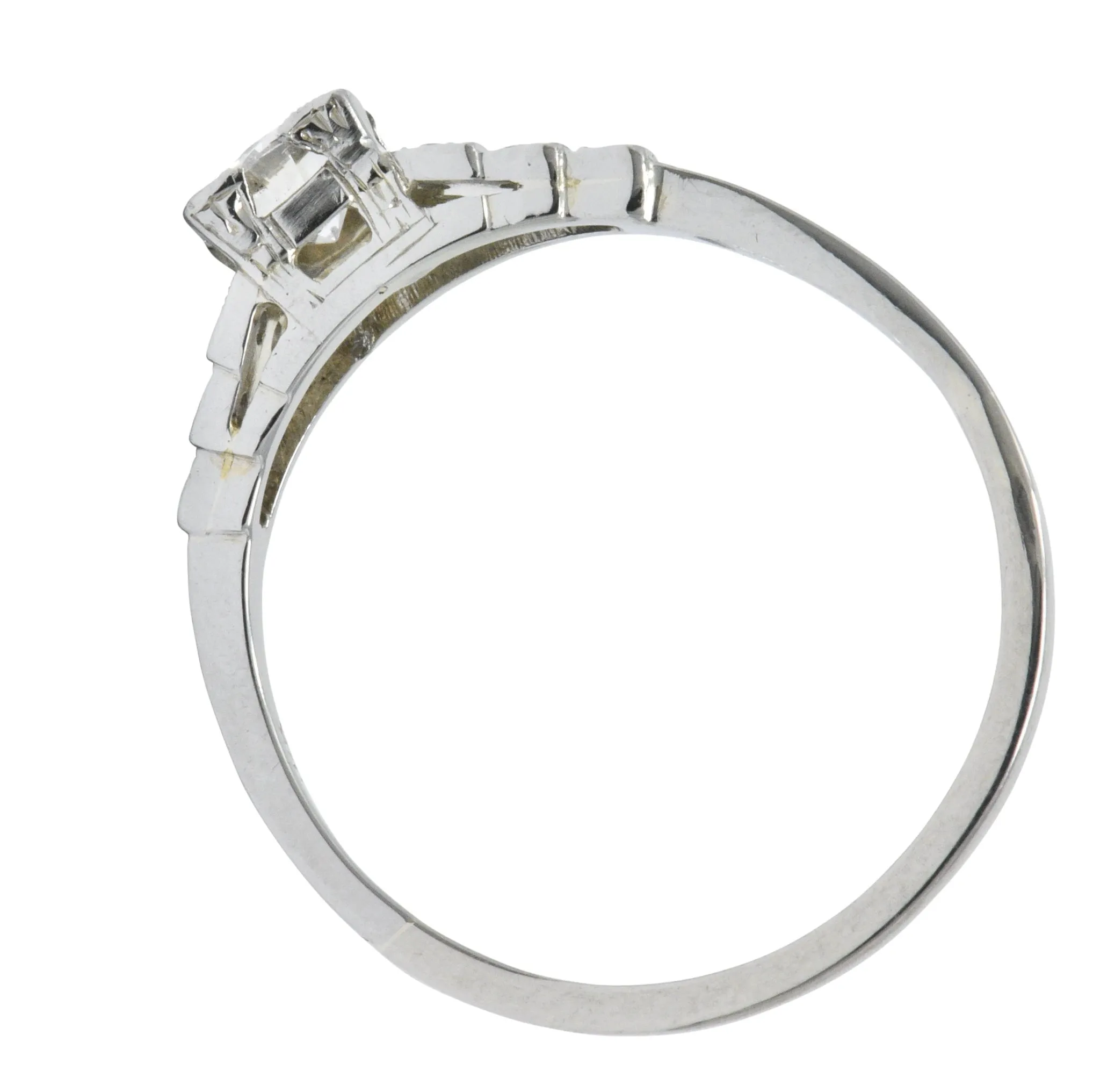 1930's 0.64 CTW Diamond 18 Karat White Gold Engagement Ring