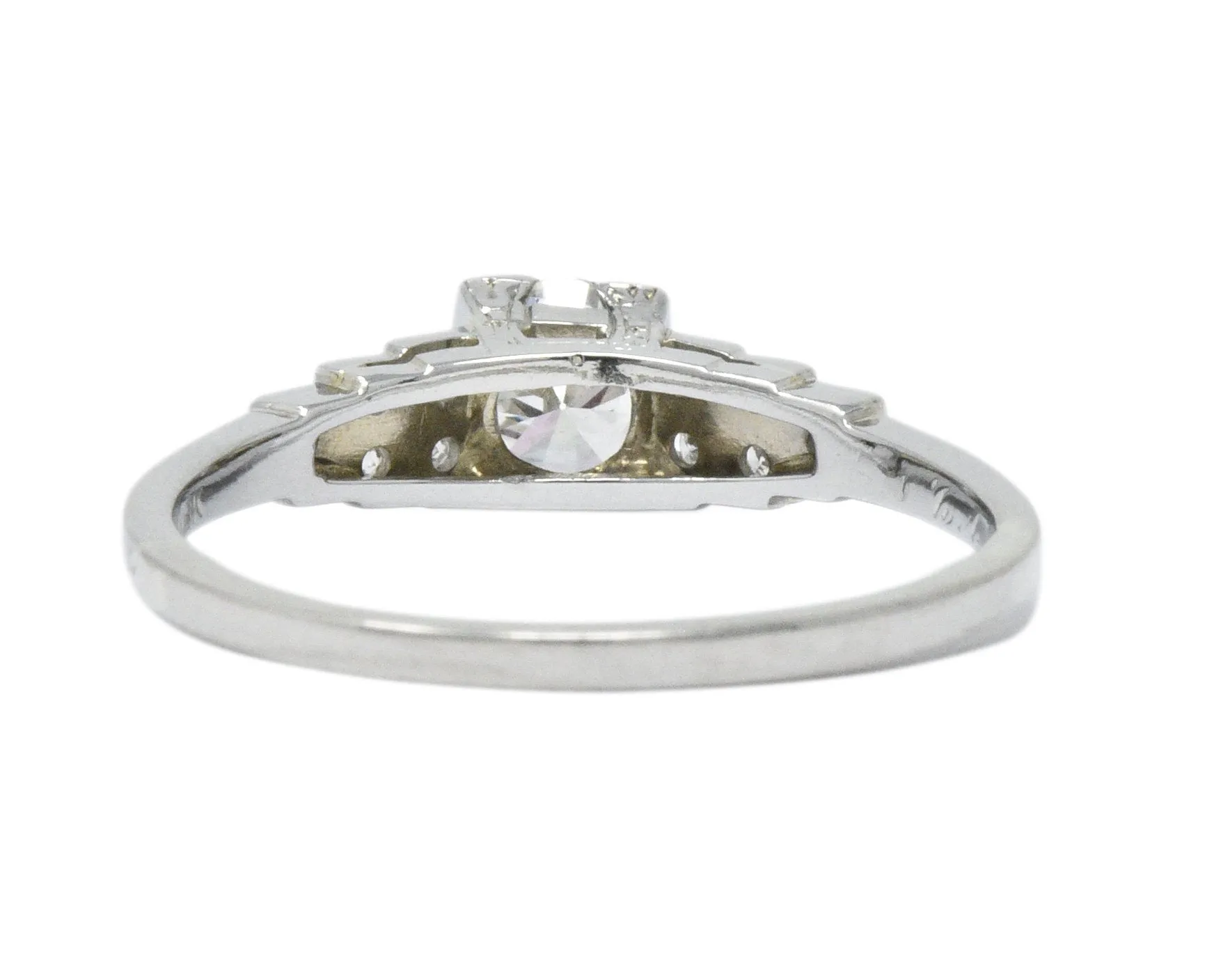 1930's 0.64 CTW Diamond 18 Karat White Gold Engagement Ring