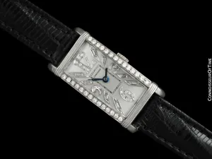 1940 Longines Vintage Mens Large Art Deco Watch - Platinum & Diamonds
