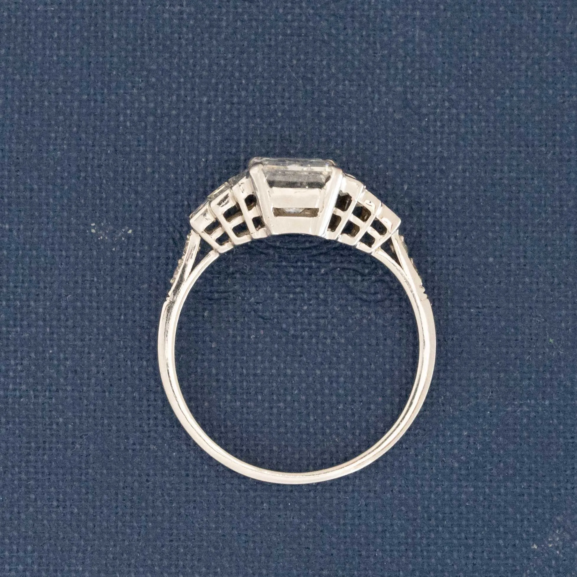 2.18ctw Art Deco-Inspired Emerald Cut Ring, GIA F VS1