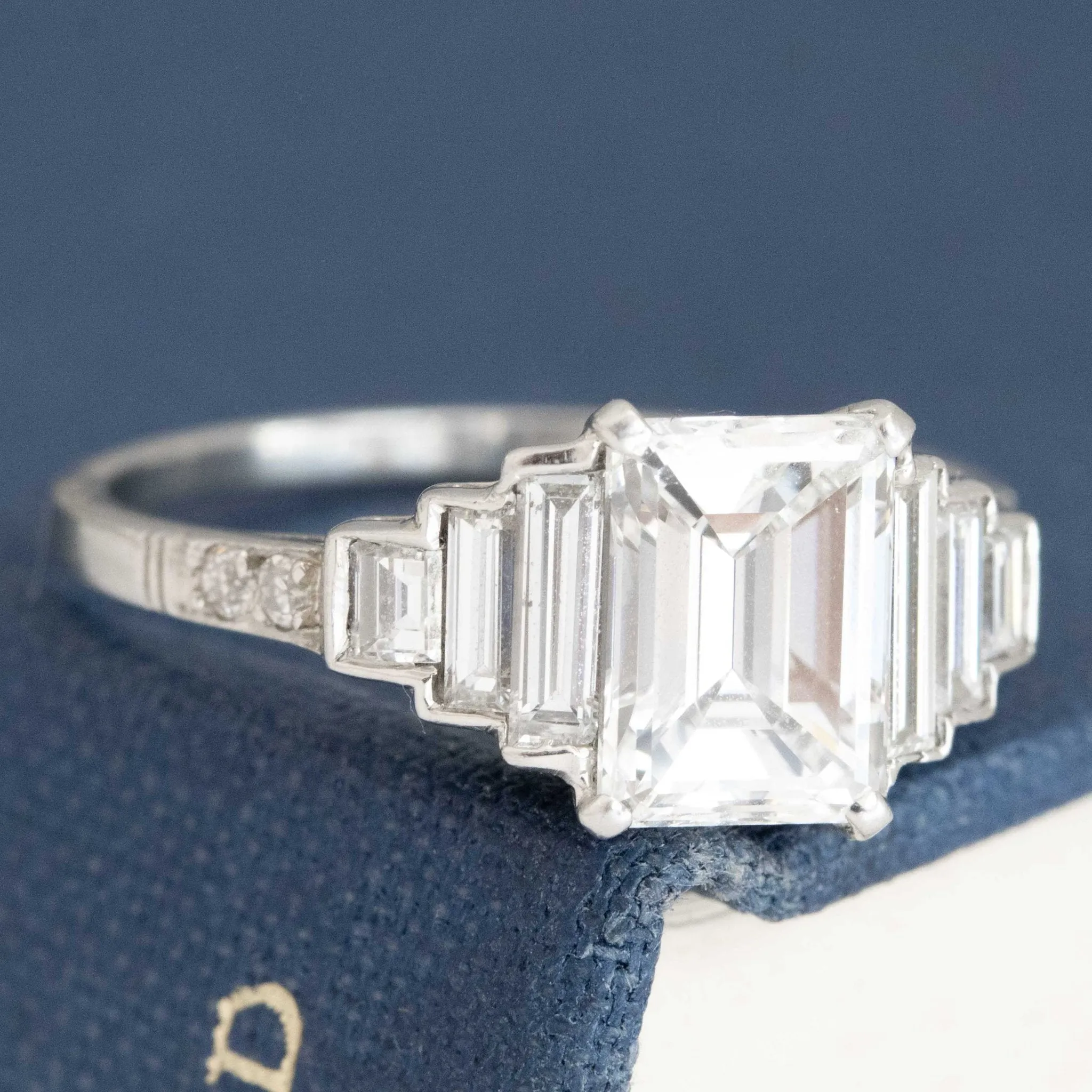 2.18ctw Art Deco-Inspired Emerald Cut Ring, GIA F VS1