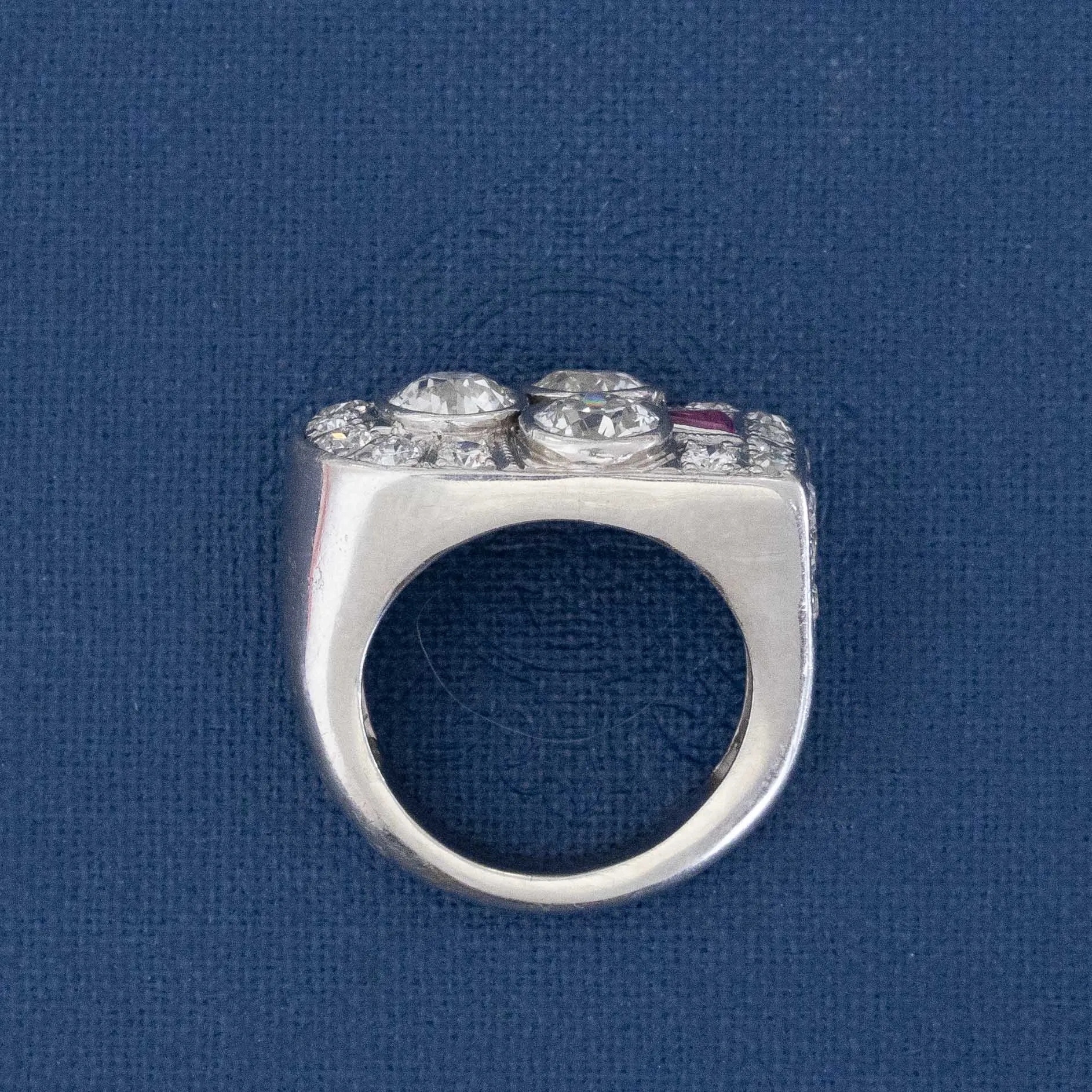 2.24ctw Art Deco Club Motif Diamond Dinner Ring