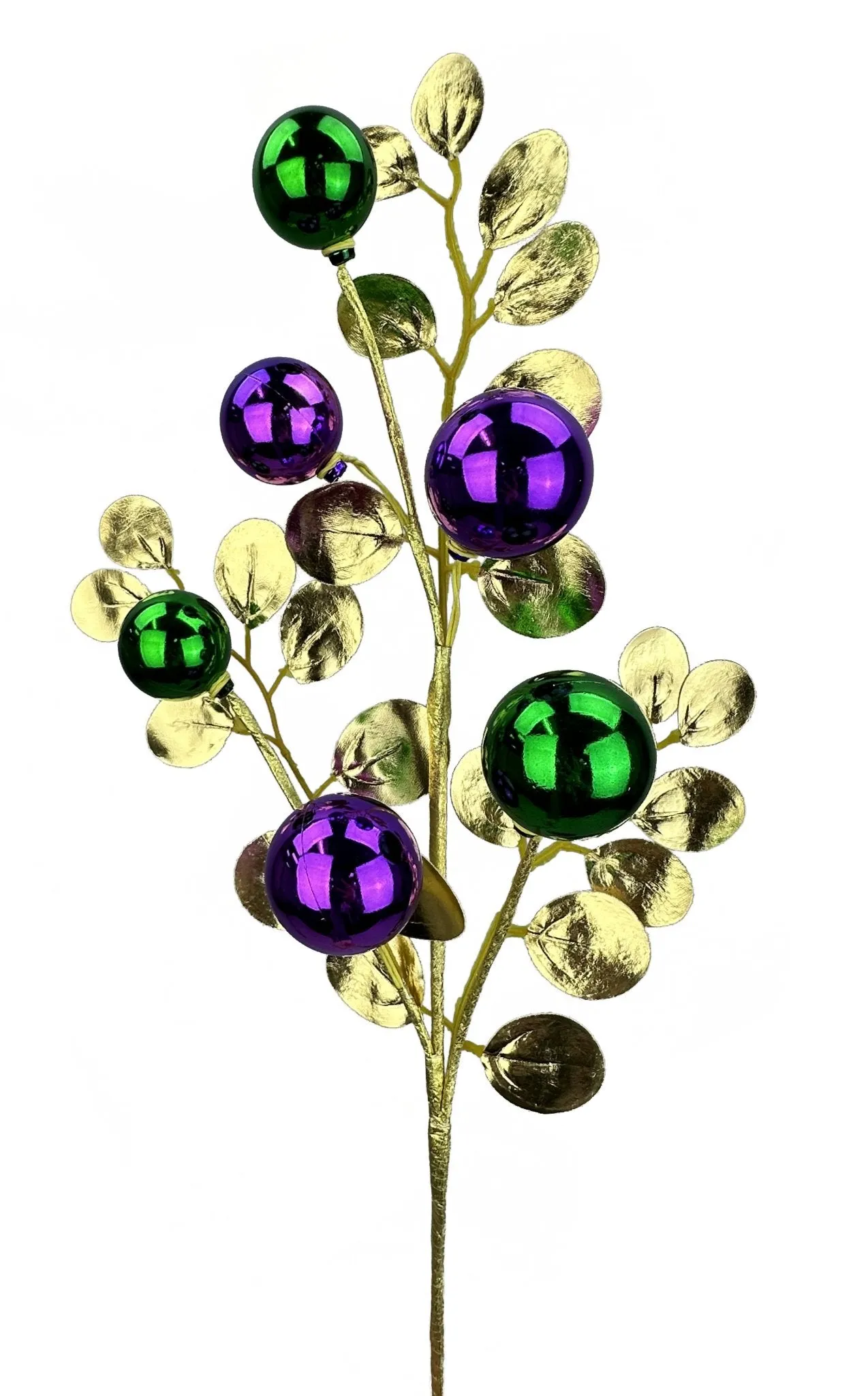 26" Metallic Ball, Eucalyptus Spray: Mardi Gras - 63568MG