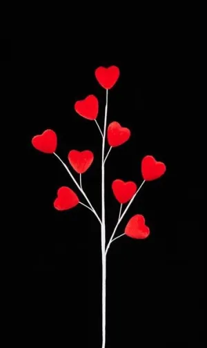 28.5"L Velvet Heart Spray x 3 - HV136924