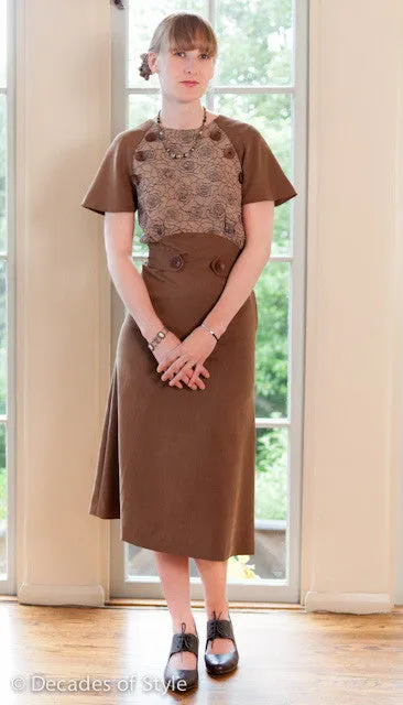 #3007    1930s Button Dress