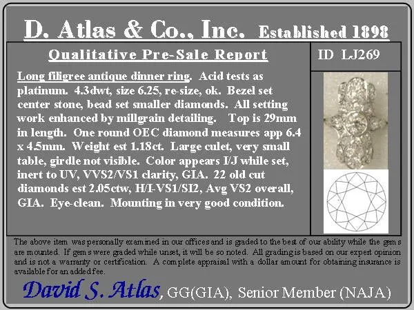 3.23ctw (Est) Art Deco Diamond Dinner Ring