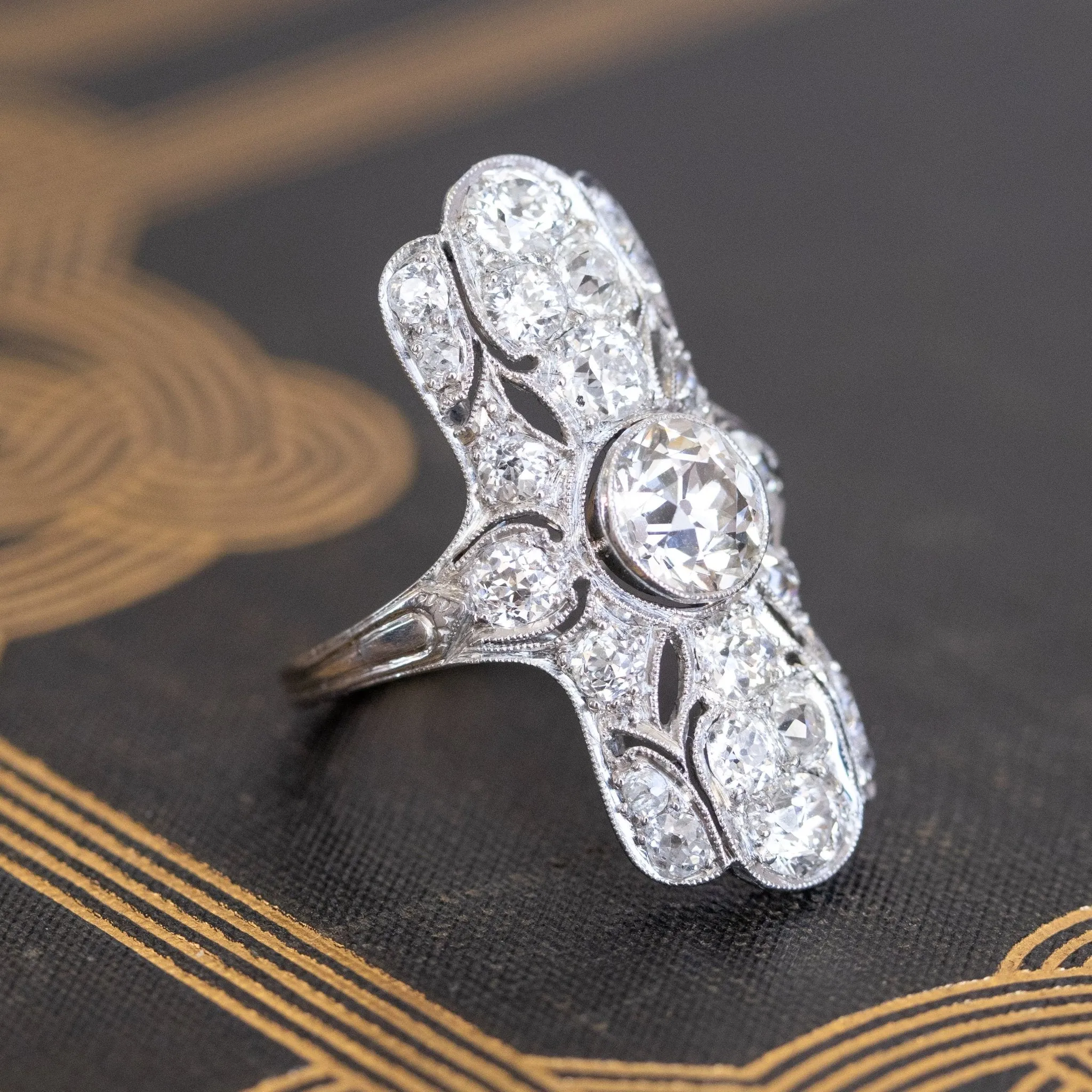 3.23ctw (Est) Art Deco Diamond Dinner Ring