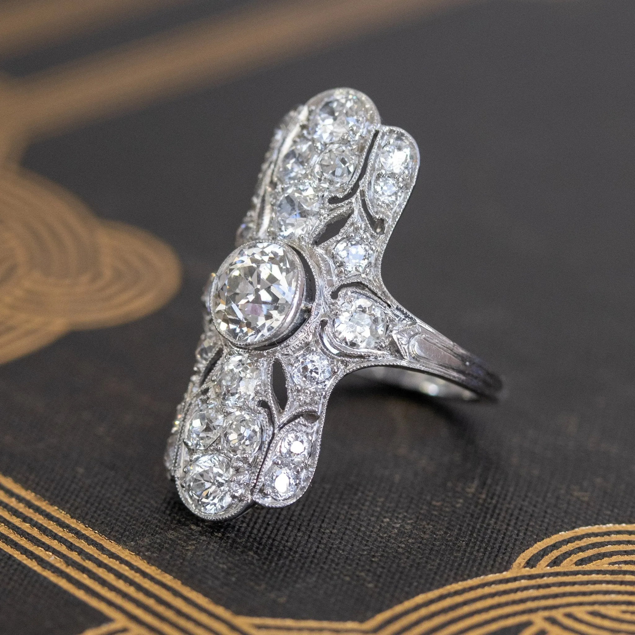 3.23ctw (Est) Art Deco Diamond Dinner Ring