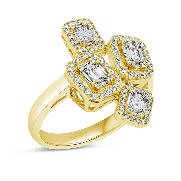 4 Stone Art Deco Diamond Ring