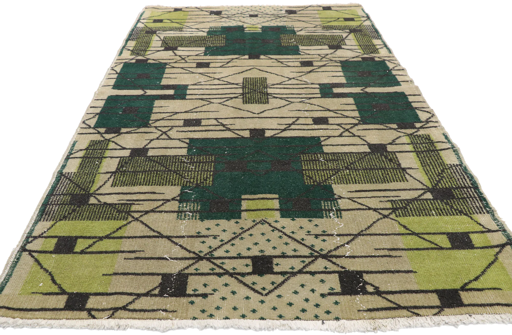 4 x 7 Zeki Muren Vintage Sivas Rug 52578