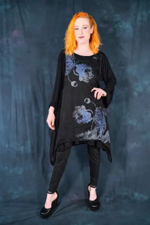 6113 B Drop side Organza Shift Noir-Printed