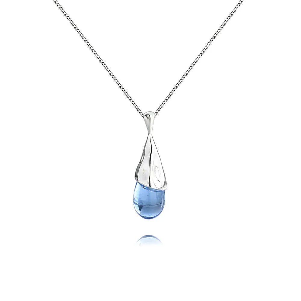925 Silver Teardrop Cat's Eye Necklace