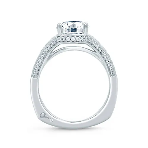 A.JAFFE Vintage 18K White Gold Diamond Engagement Ring MES692/260