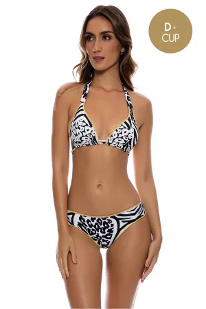 ALL THE SKINS - Triangle Halter Top & Seamless Full Ruched Back Bottom • Multicolor