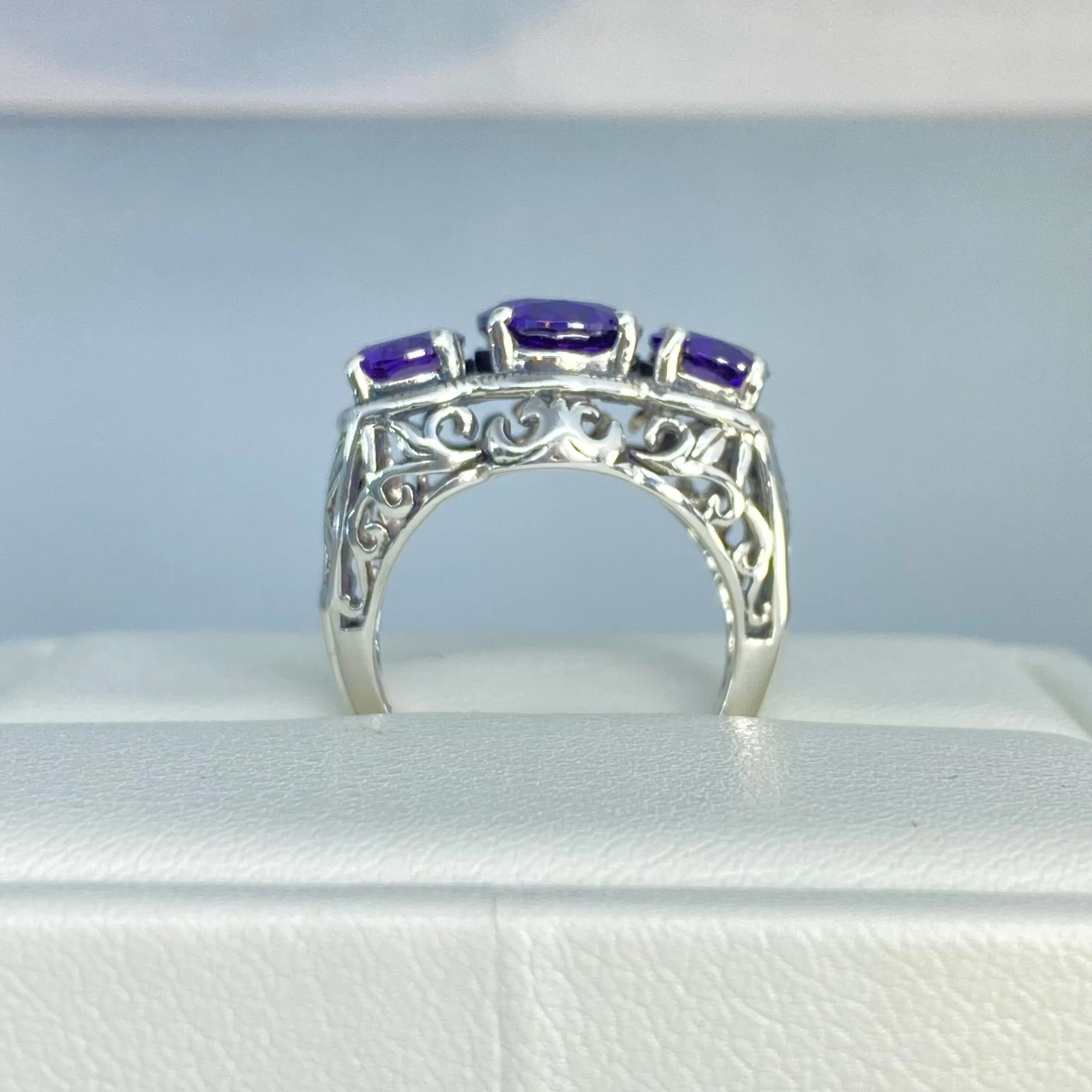 Amethyst CZ Ring, Size 6.5 Ring, Cocktail Ring, Art Deco Jewelry #D36 - Ready to Ship