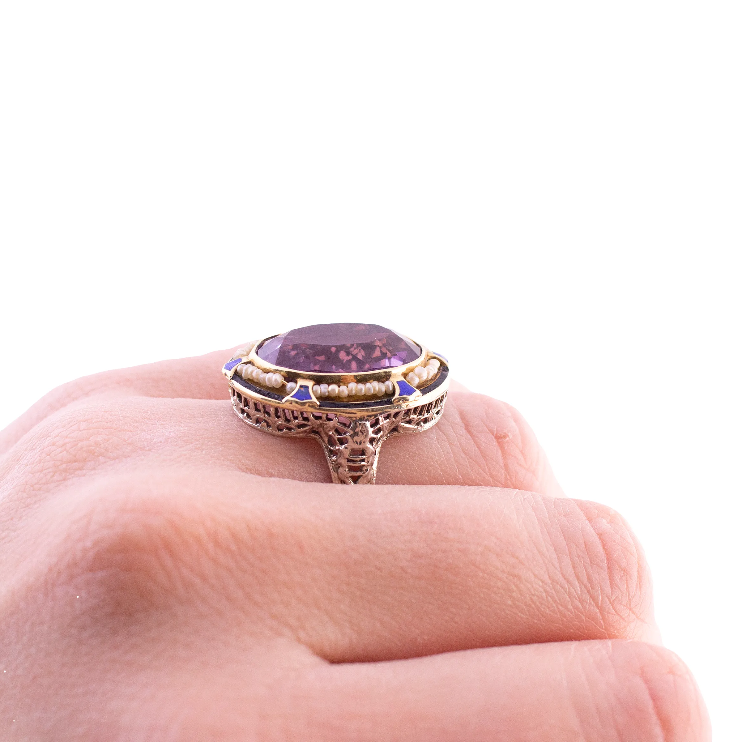 Amethyst Filigree Cocktail Ring