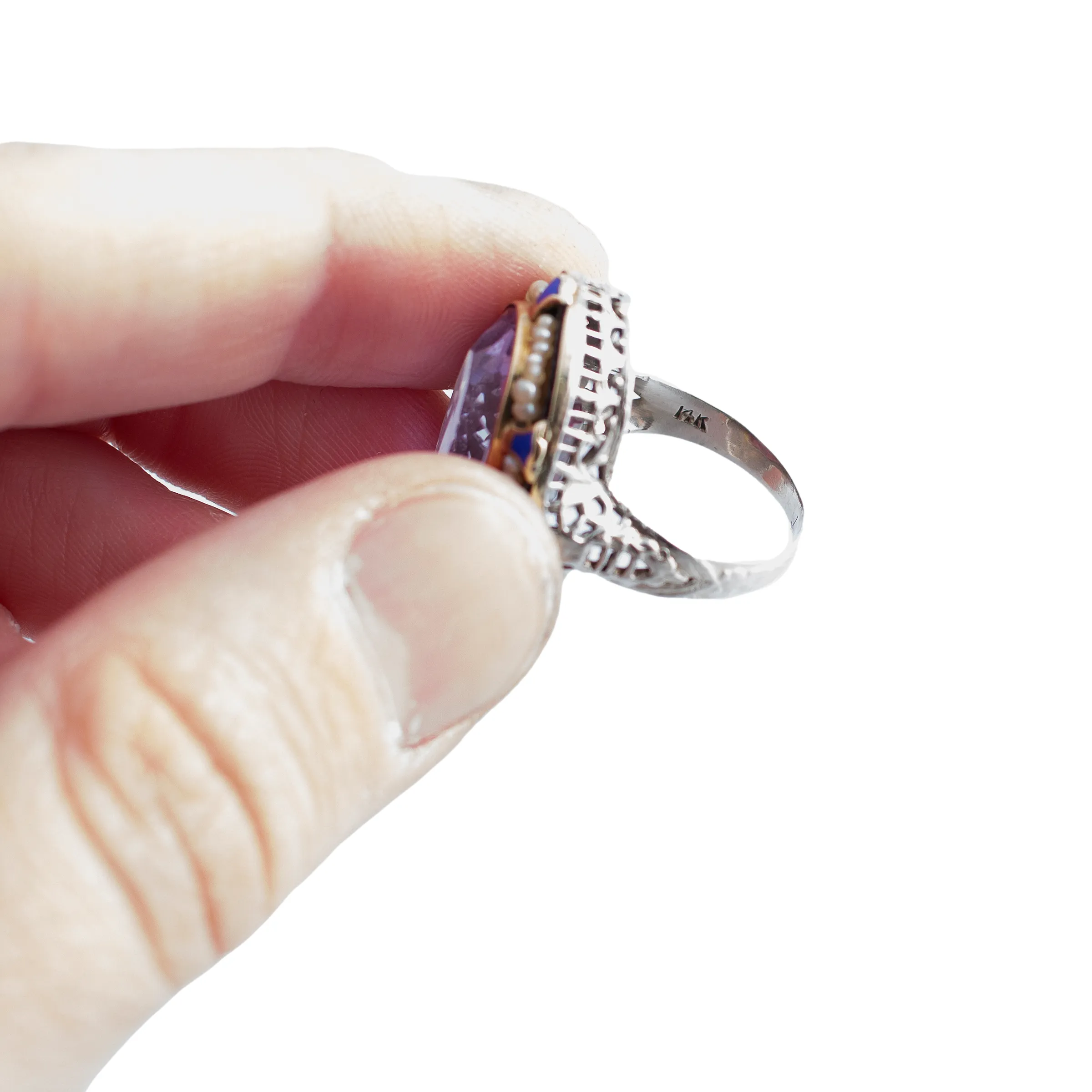 Amethyst Filigree Cocktail Ring