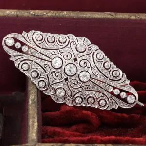 Antique Art Deco Platinum & Diamond Pin Brooch