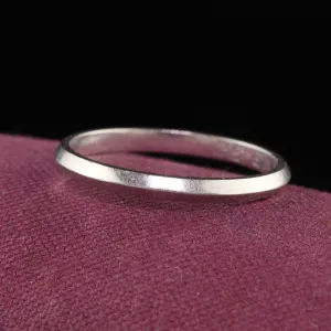 Antique Art Deco Platinum Knife Edge Wedding Band - Size 5 1/2