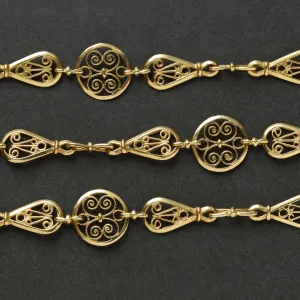 Antique French Filigree Sautoir Chain