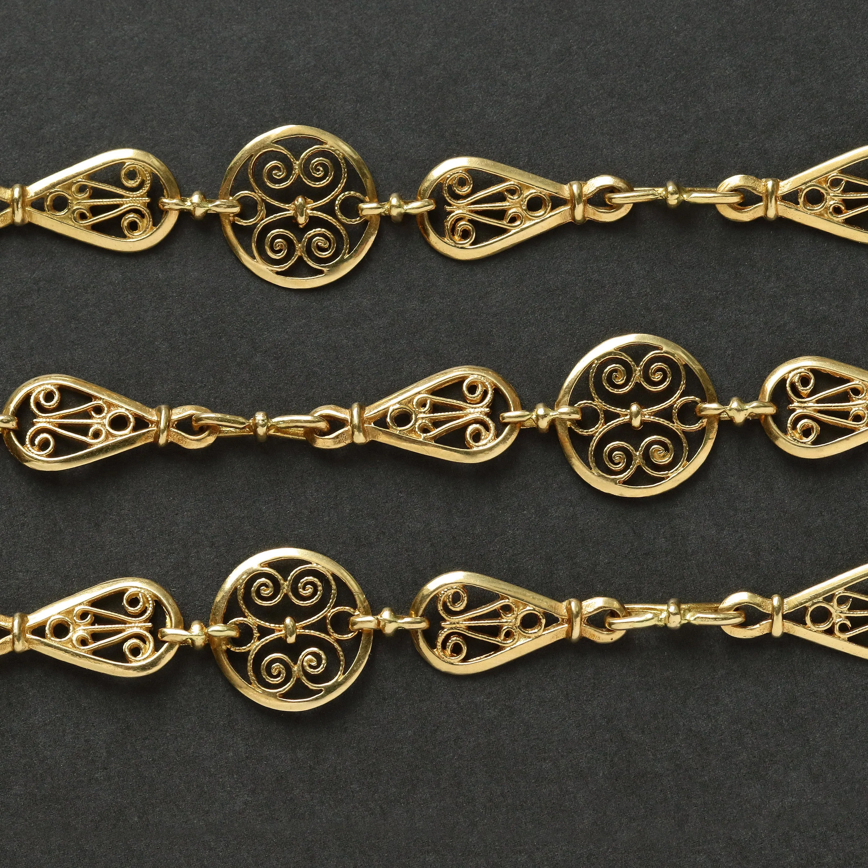 Antique French Filigree Sautoir Chain