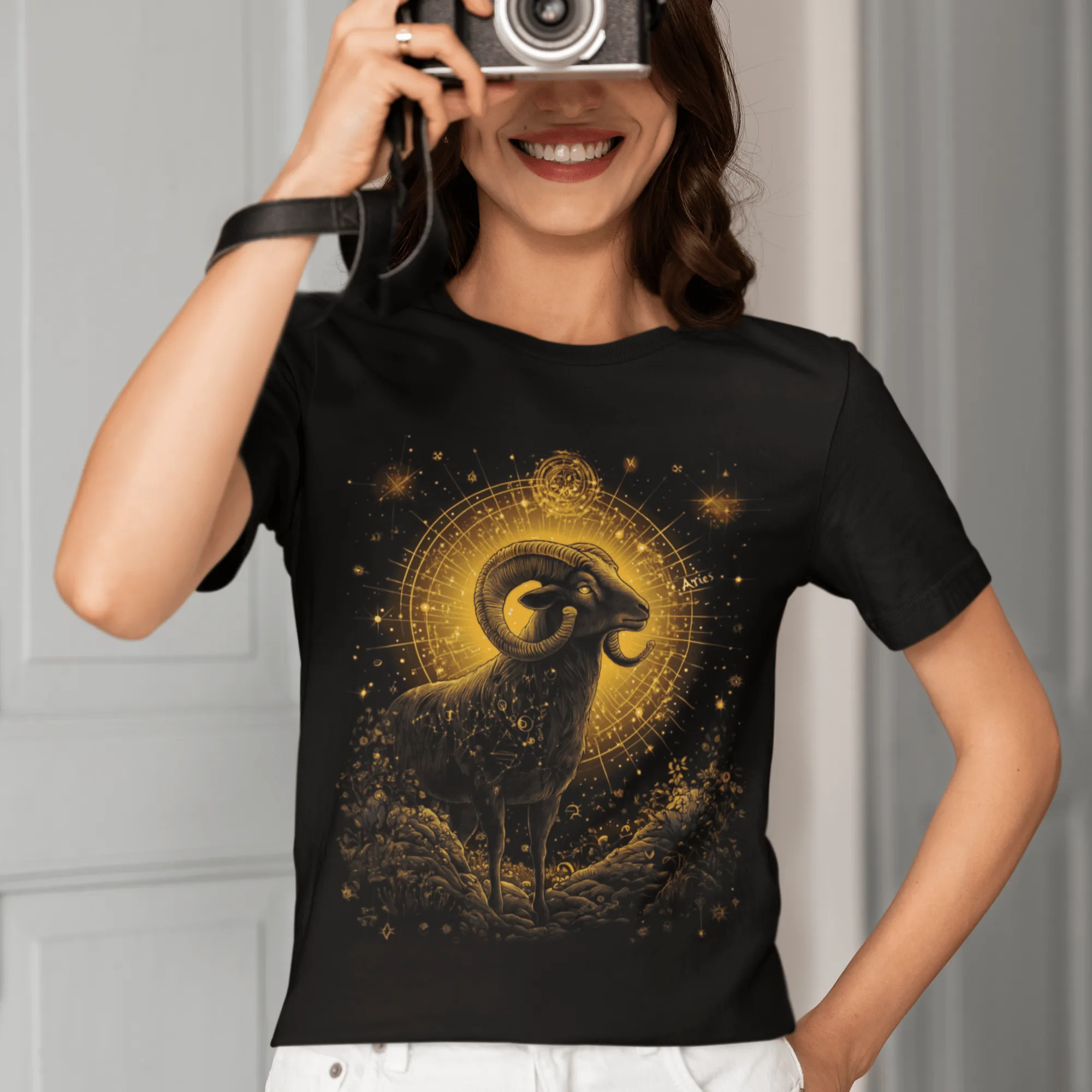 Aries Celestial Guardian Tarot Card T-Shirt