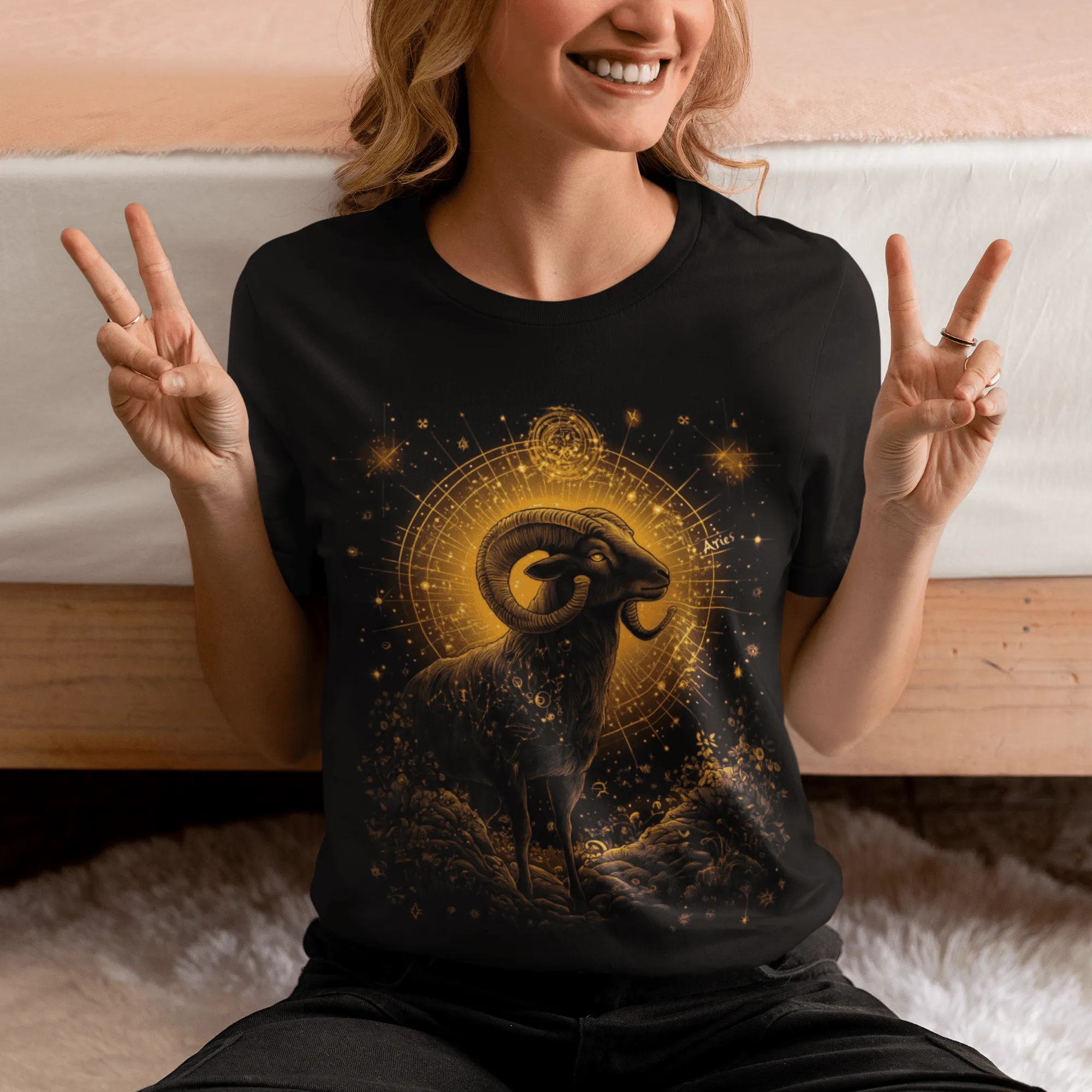 Aries Celestial Guardian Tarot Card T-Shirt