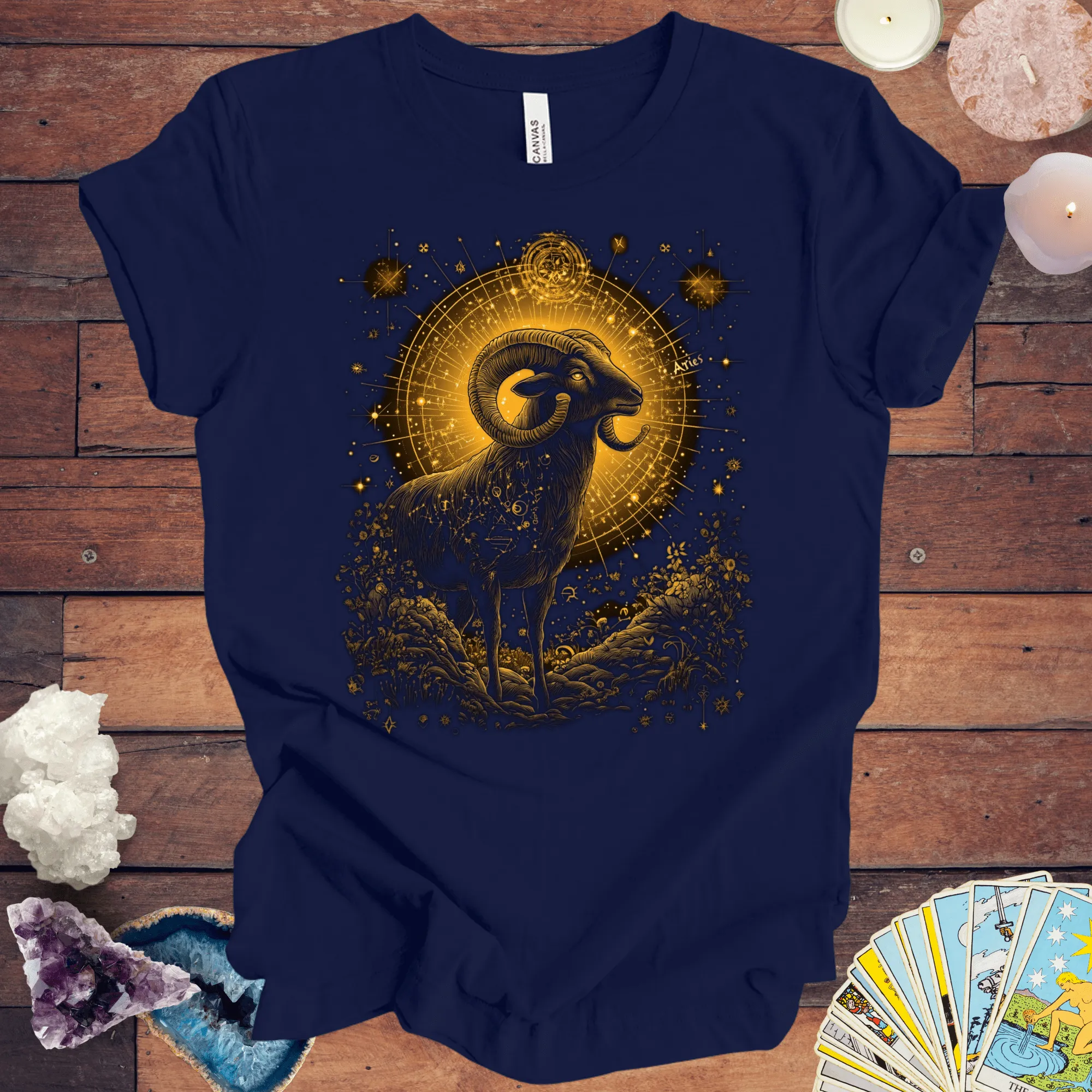 Aries Celestial Guardian Tarot Card T-Shirt