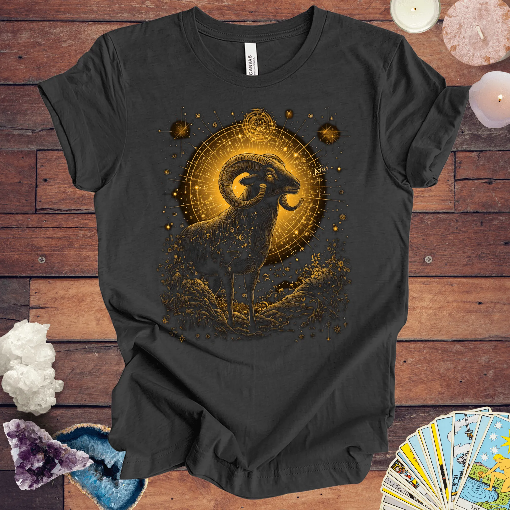 Aries Celestial Guardian Tarot Card T-Shirt