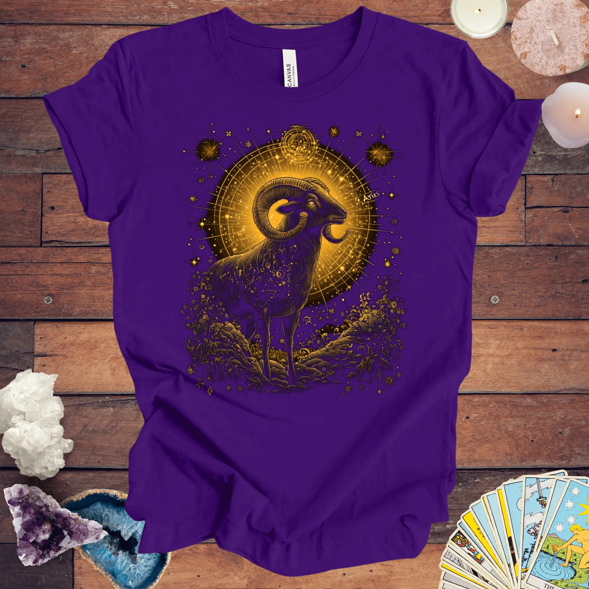 Aries Celestial Guardian Tarot Card T-Shirt