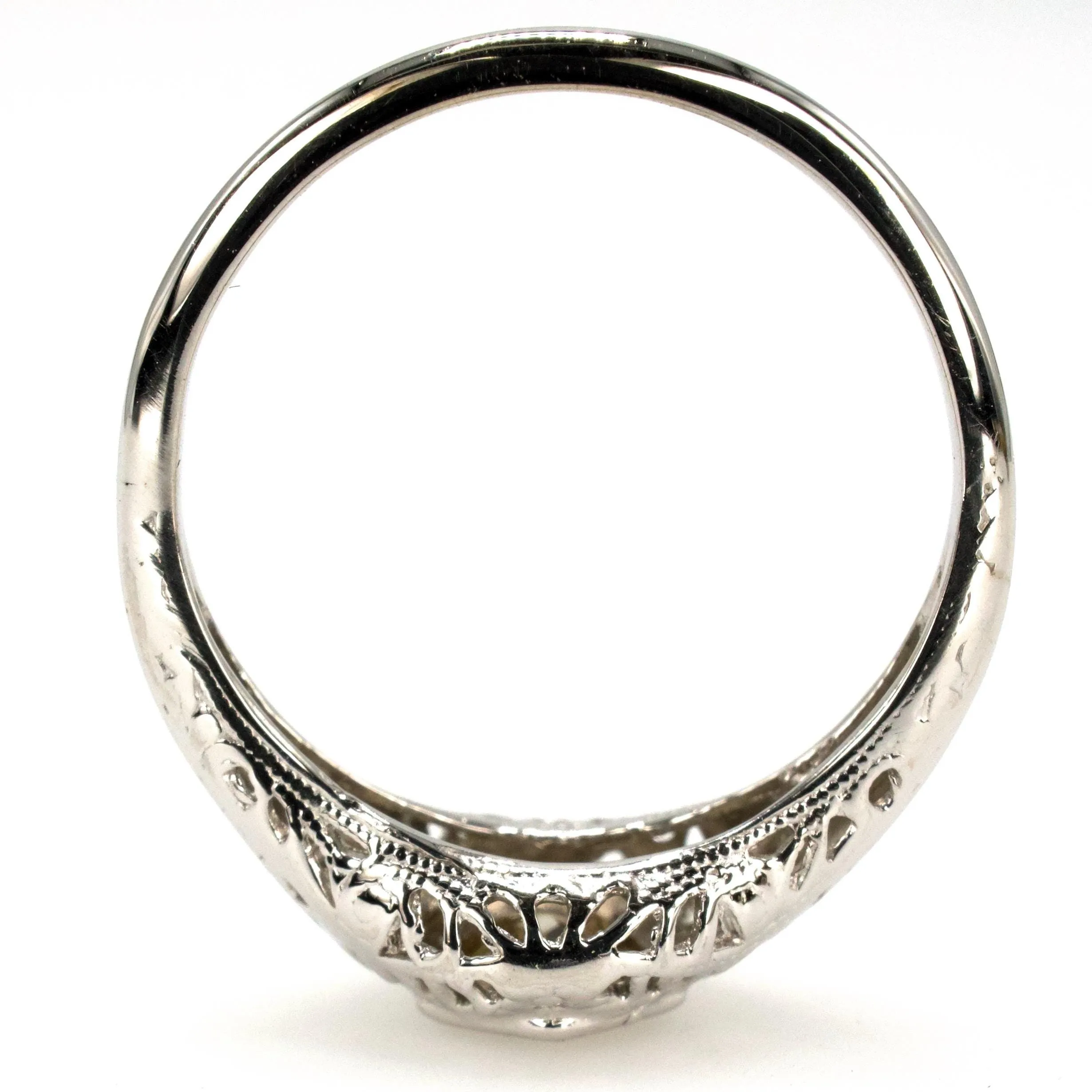 Art Deco 0.24 carat Brown Old European Cut Diamond Solitaire with Filigree