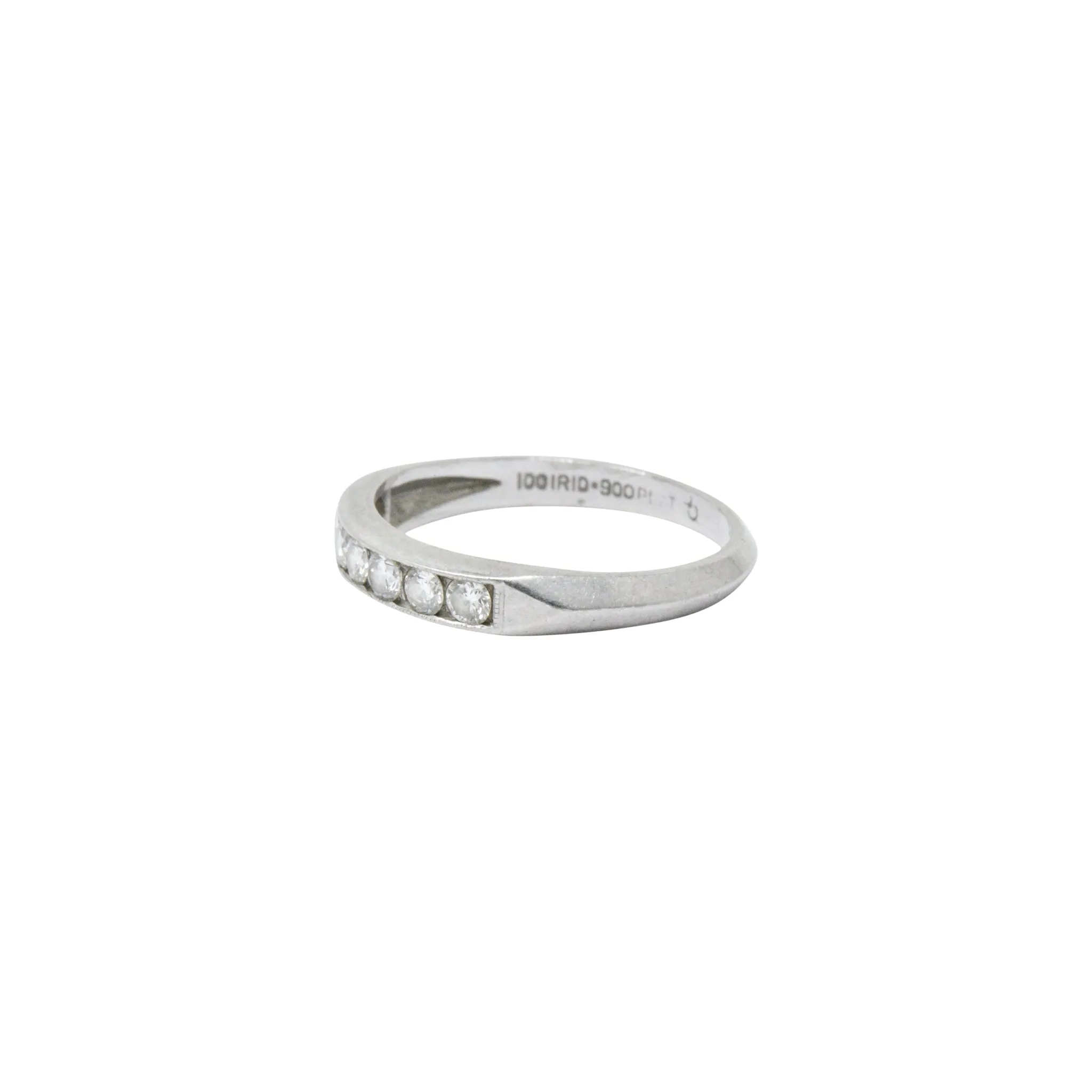 Art Deco 0.35 CTW Diamond Platinum Channel Anniversary Band Ring