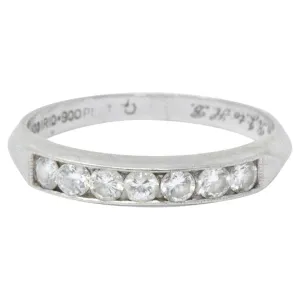 Art Deco 0.35 CTW Diamond Platinum Channel Anniversary Band Ring