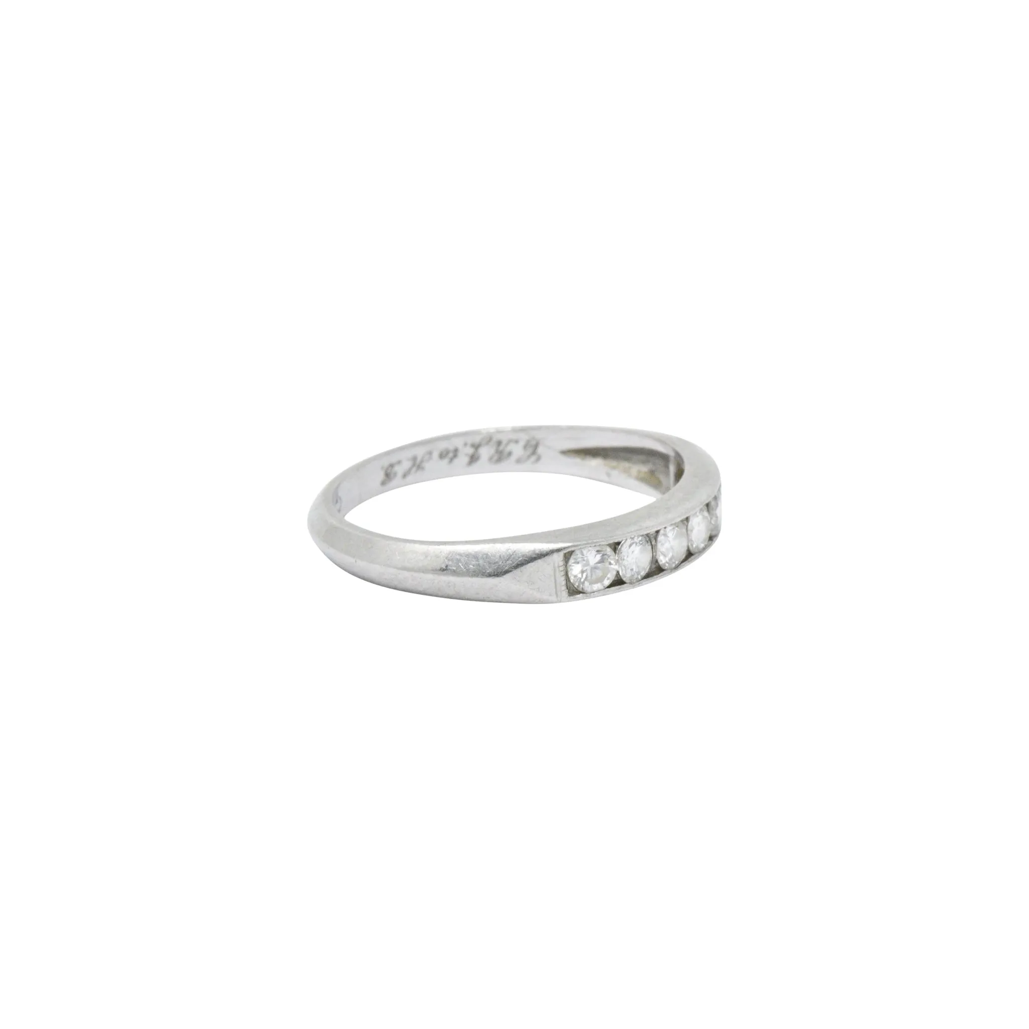 Art Deco 0.35 CTW Diamond Platinum Channel Anniversary Band Ring