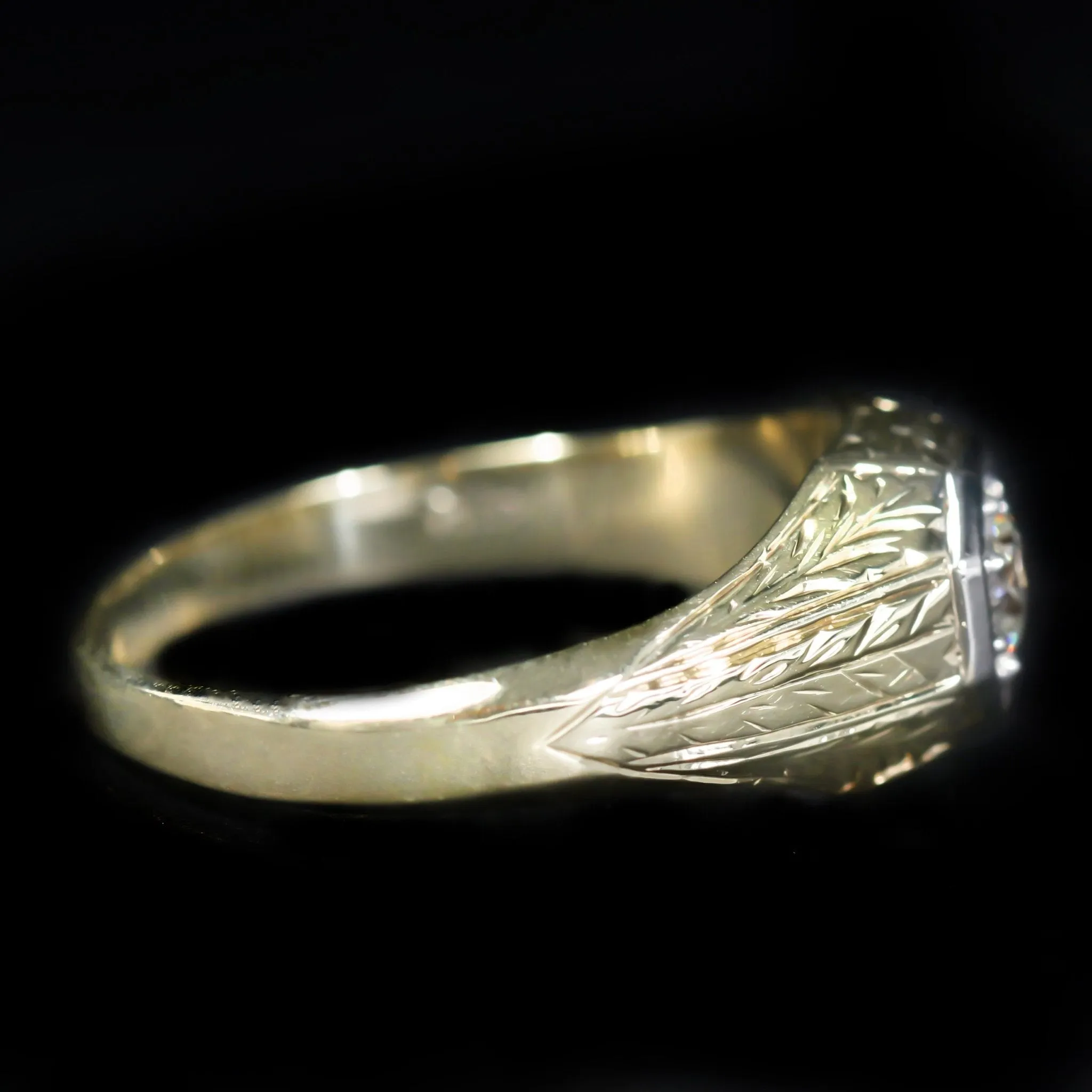 Art Deco 0.40 Carat Old European Cut Diamond Ring