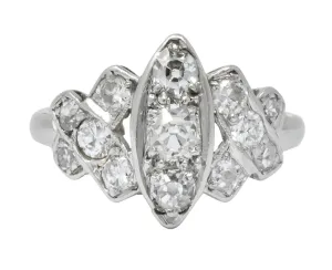 Art Deco 0.42 CTW Diamond Platinum Dinner Ring