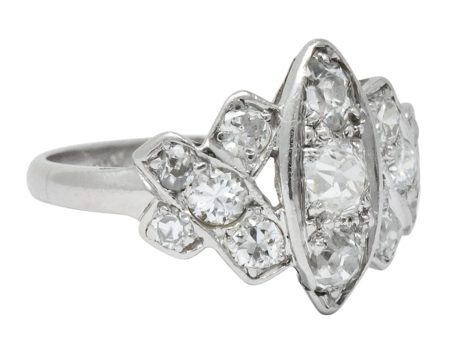 Art Deco 0.42 CTW Diamond Platinum Dinner Ring