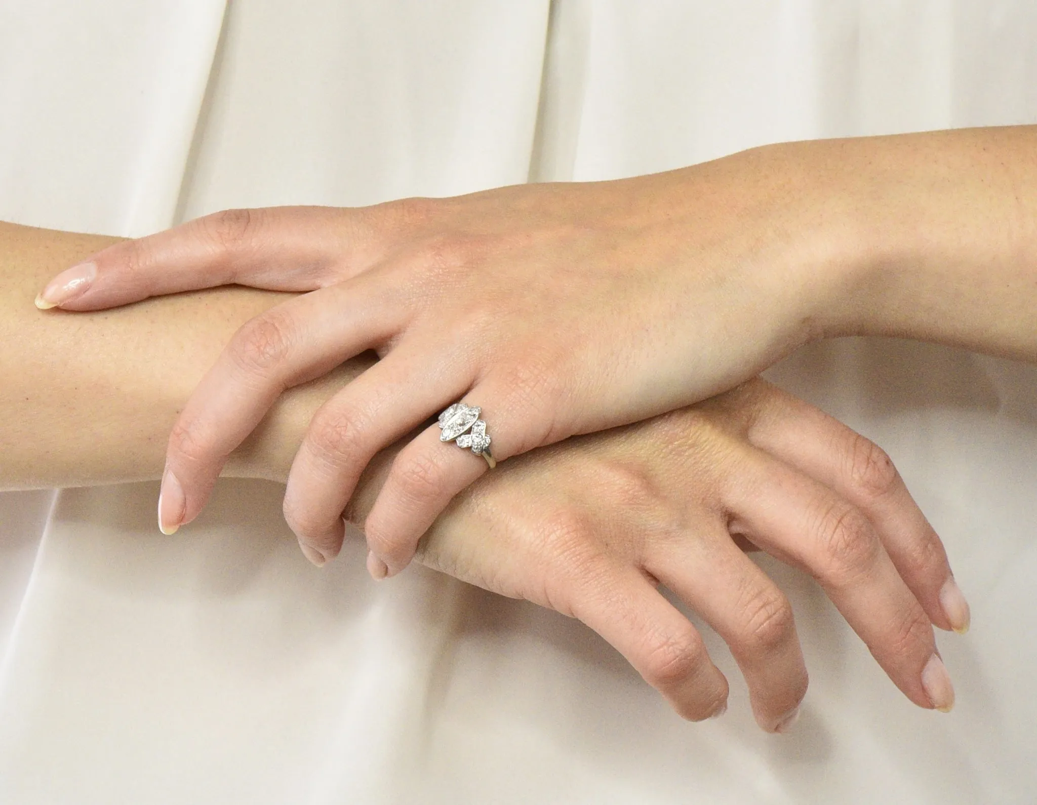 Art Deco 0.42 CTW Diamond Platinum Dinner Ring
