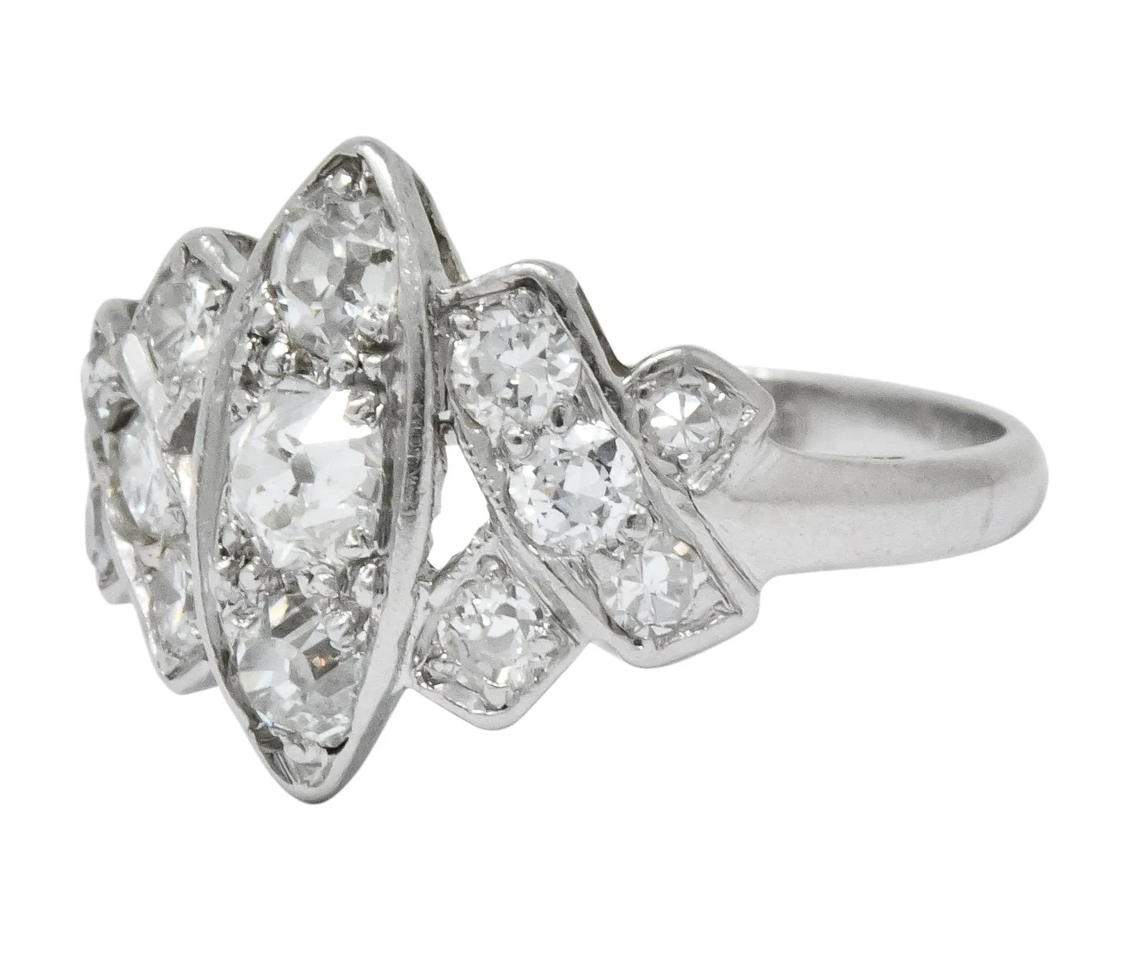 Art Deco 0.42 CTW Diamond Platinum Dinner Ring