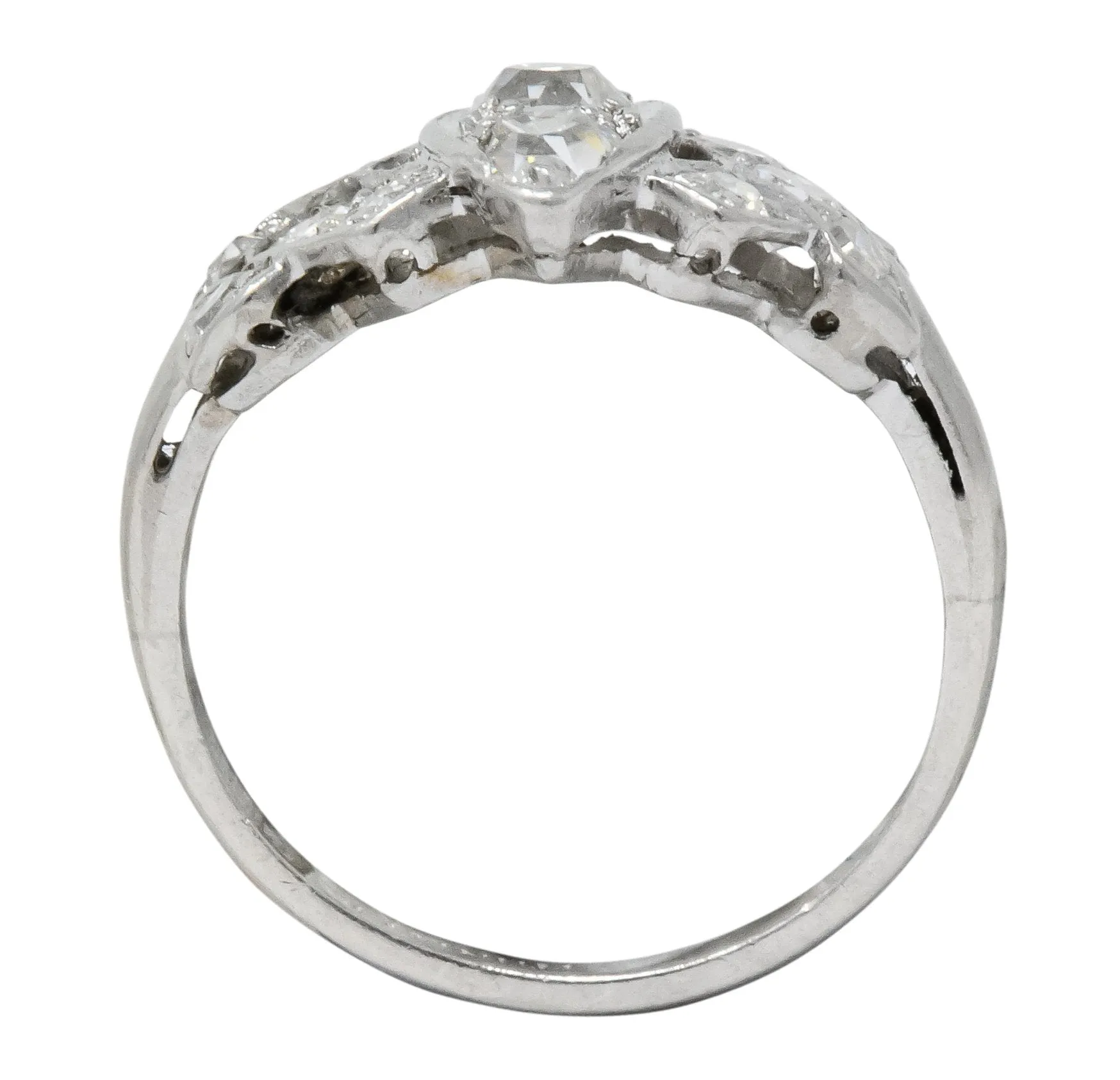 Art Deco 0.42 CTW Diamond Platinum Dinner Ring