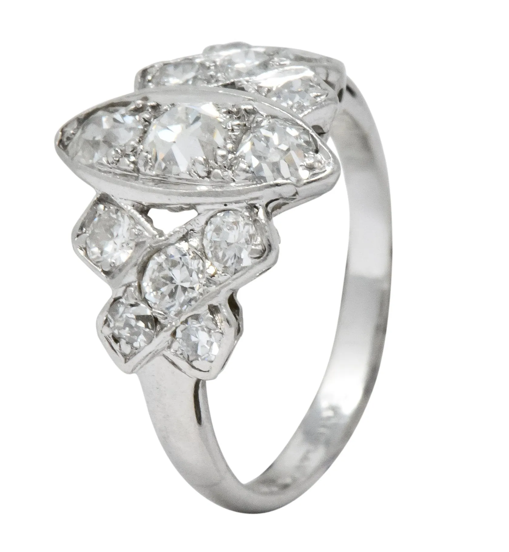 Art Deco 0.42 CTW Diamond Platinum Dinner Ring