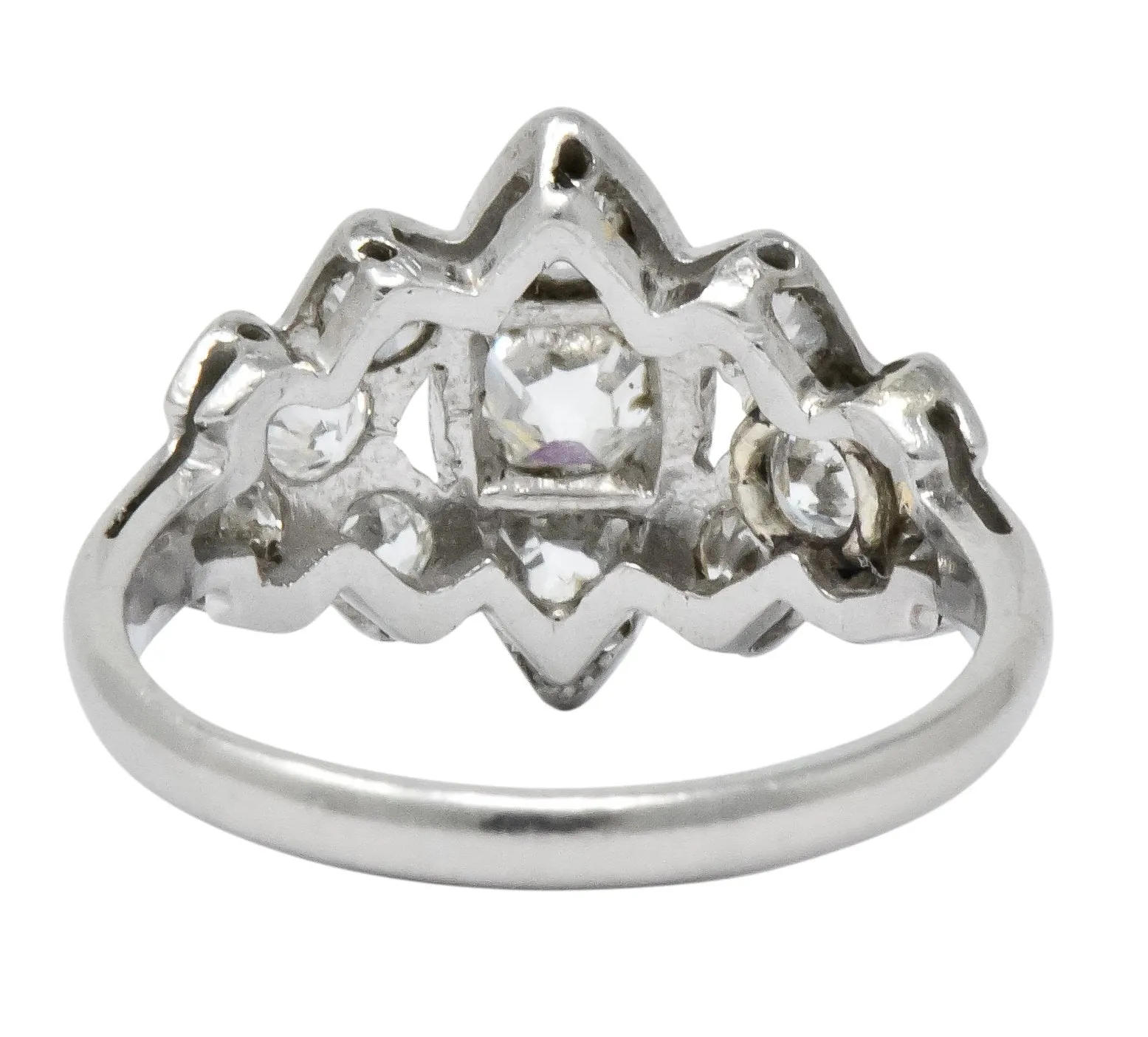 Art Deco 0.42 CTW Diamond Platinum Dinner Ring