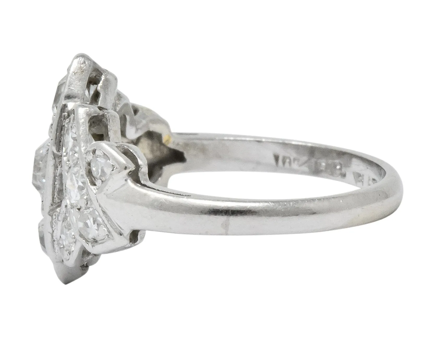 Art Deco 0.42 CTW Diamond Platinum Dinner Ring