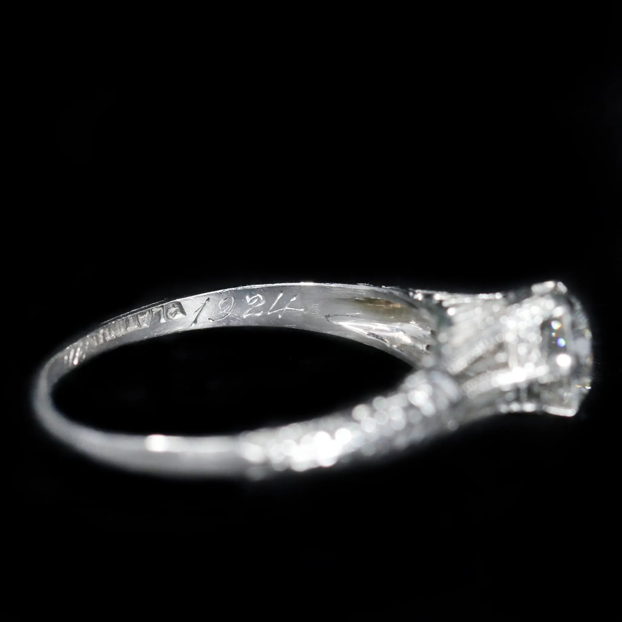 Art Deco 0.60 Carat Old European Cut Diamond Engagement Ring, Circa 1924
