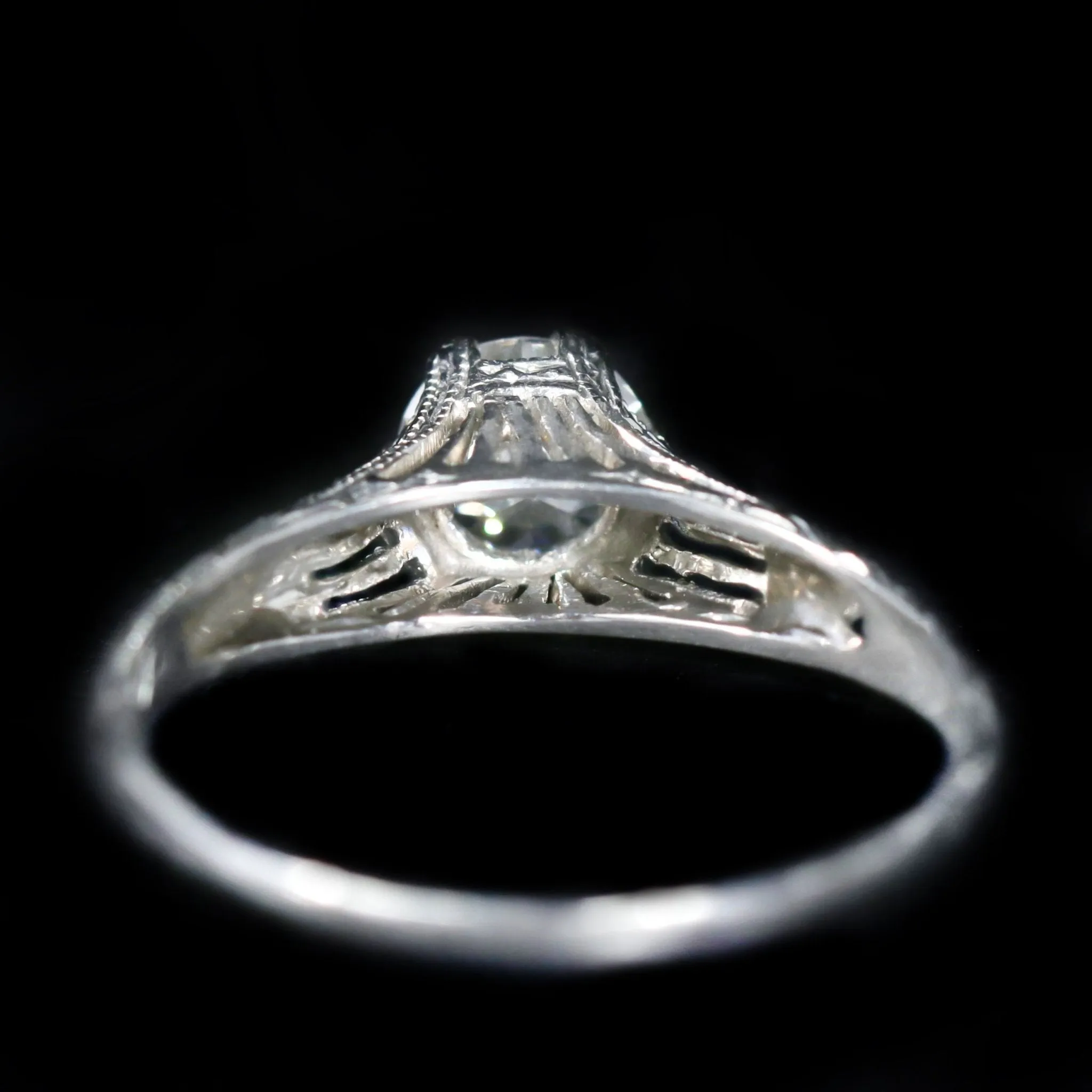 Art Deco 0.60 Carat Old European Cut Diamond Engagement Ring, Circa 1924