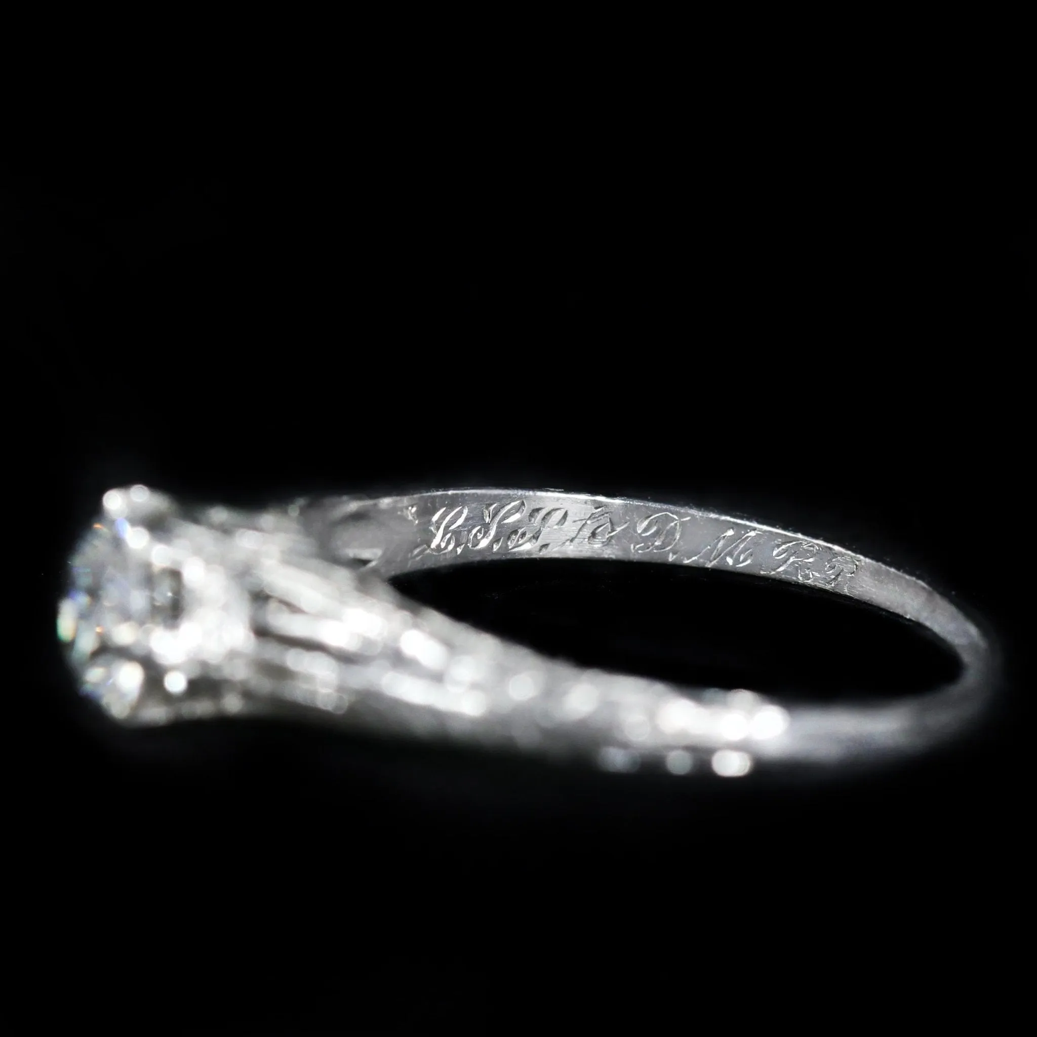 Art Deco 0.60 Carat Old European Cut Diamond Engagement Ring, Circa 1924