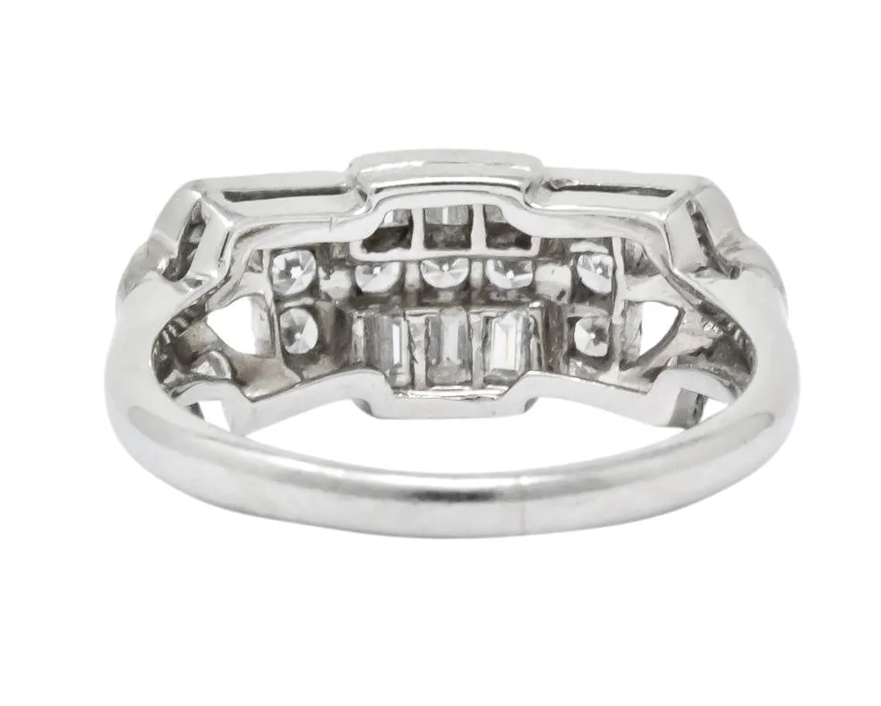 Art Deco 0.60 CTW Diamond Platinum Ring