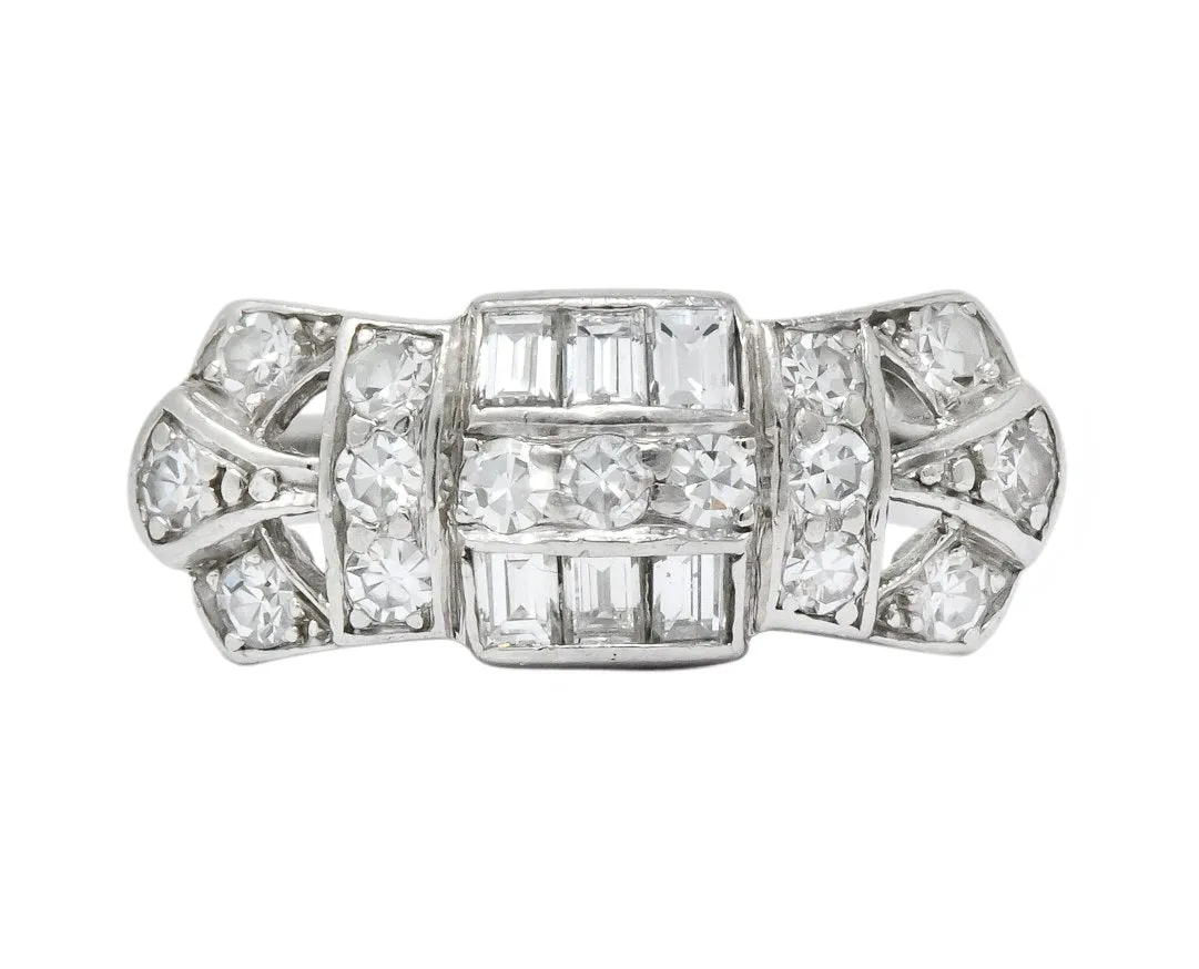 Art Deco 0.60 CTW Diamond Platinum Ring