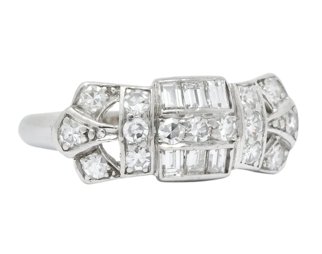 Art Deco 0.60 CTW Diamond Platinum Ring